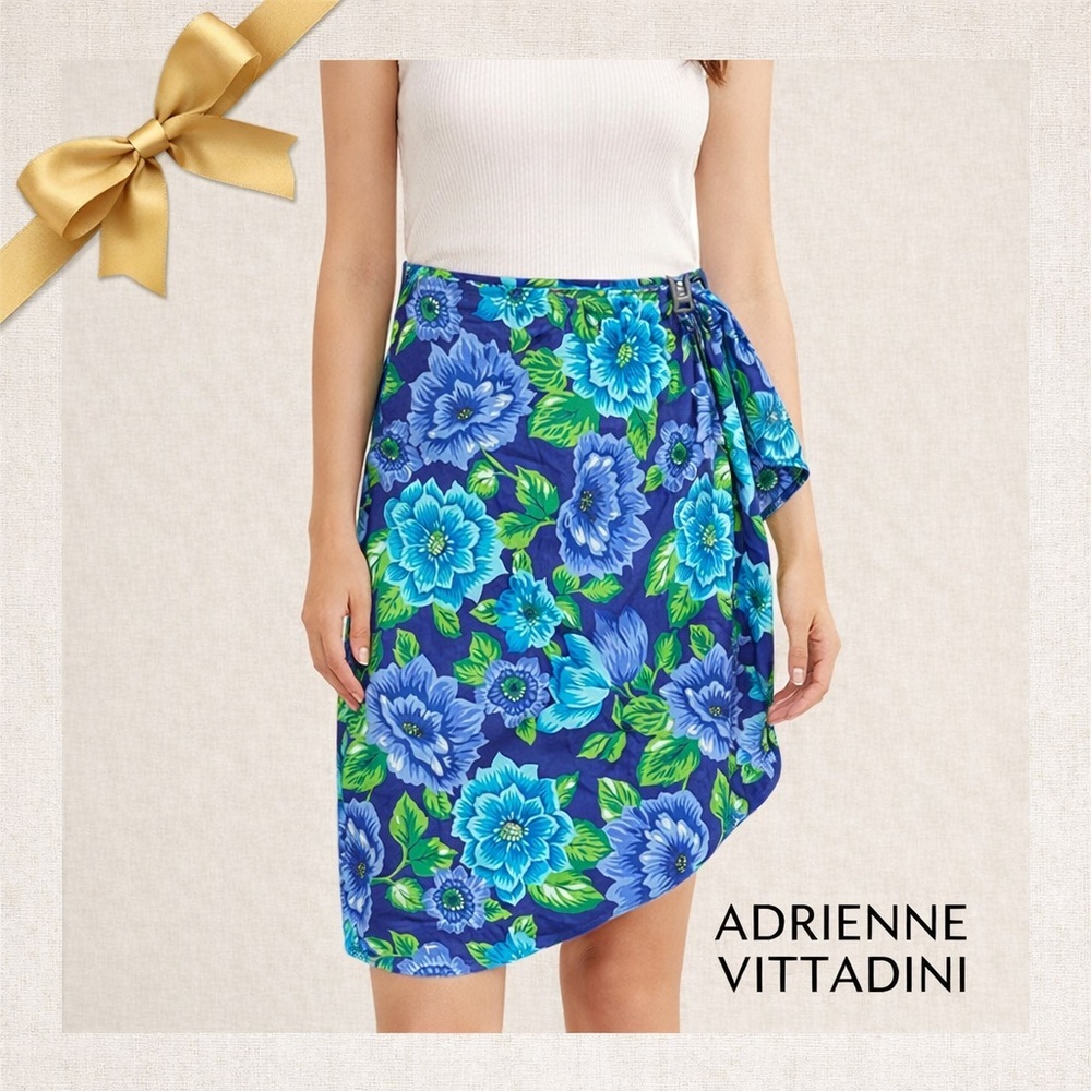 Adrienne Vittadini Floral Cover-Up Skirt Size Small